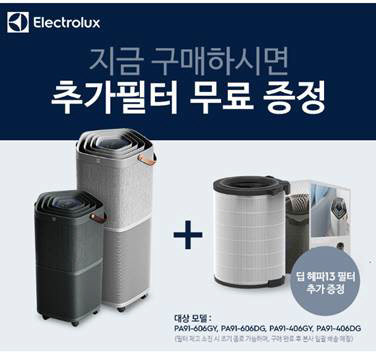 일렉트로룩스가 미세먼지 시즌을 맞아 공기청정기 필터 프로모션을 진행한다. <일렉트로룩스 제공>